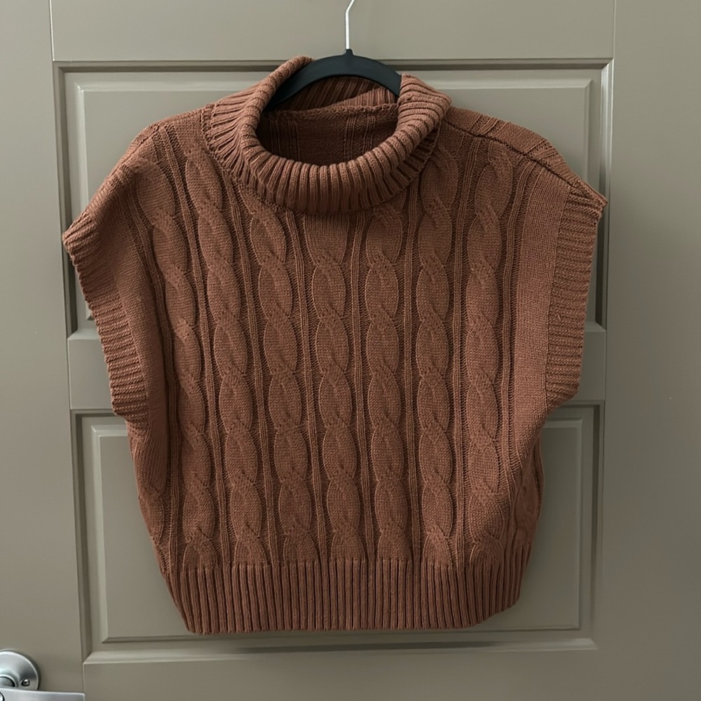 Brown sweater vest